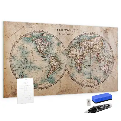 Mapa-múndi globo com quadro magnético e caneta