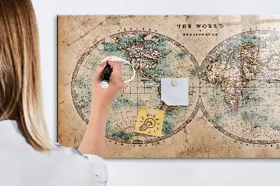 Mapa-múndi globo com quadro magnético e caneta
