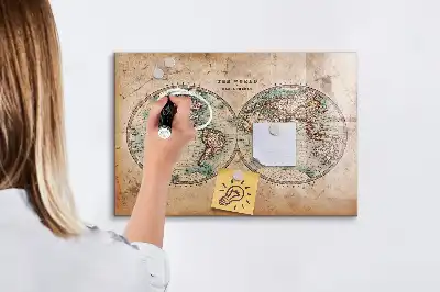 Mapa-múndi globo com quadro magnético e caneta