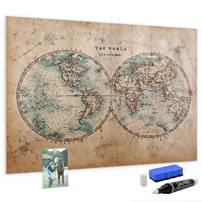 Mapa-múndi globo com quadro magnético e caneta