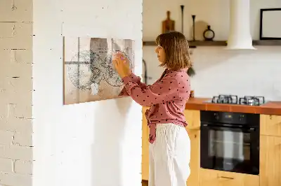 Mapa-múndi globo com quadro magnético e caneta
