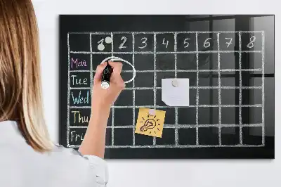 Quadro magnético de apagar a seco de horário escolar