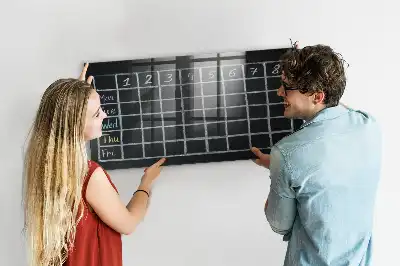 Quadro magnético de apagar a seco de horário escolar
