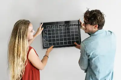 Quadro magnético de apagar a seco de horário escolar
