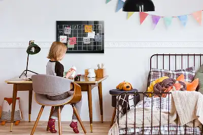 Quadro magnético de apagar a seco de horário escolar