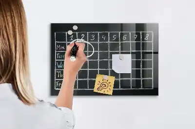 Quadro magnético de apagar a seco de horário escolar