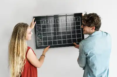 Quadro magnético de apagar a seco de horário escolar