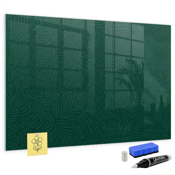 Quadro magnético com caneta estampa de folhas