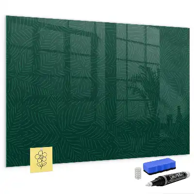 Quadro magnético com caneta estampa de folhas