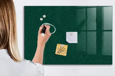 Quadro magnético com caneta estampa de folhas