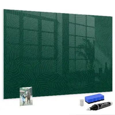 Quadro magnético com caneta estampa de folhas