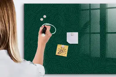 Quadro magnético com caneta estampa de folhas
