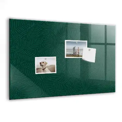 Quadro magnético com caneta estampa de folhas