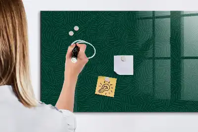 Quadro magnético com caneta estampa de folhas