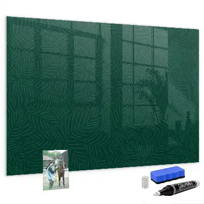 Quadro magnético com caneta estampa de folhas