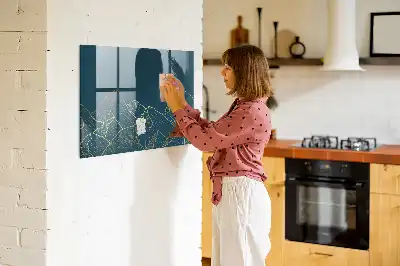 Quadro magnético com caneta estampa esboço de montanhas