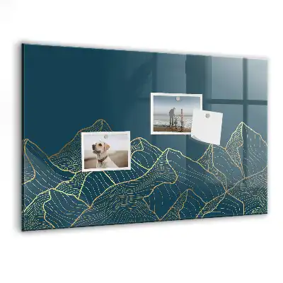 Quadro magnético com caneta estampa esboço de montanhas