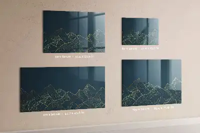 Quadro magnético com caneta estampa esboço de montanhas