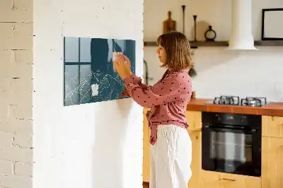 Quadro magnético com caneta estampa esboço de montanhas