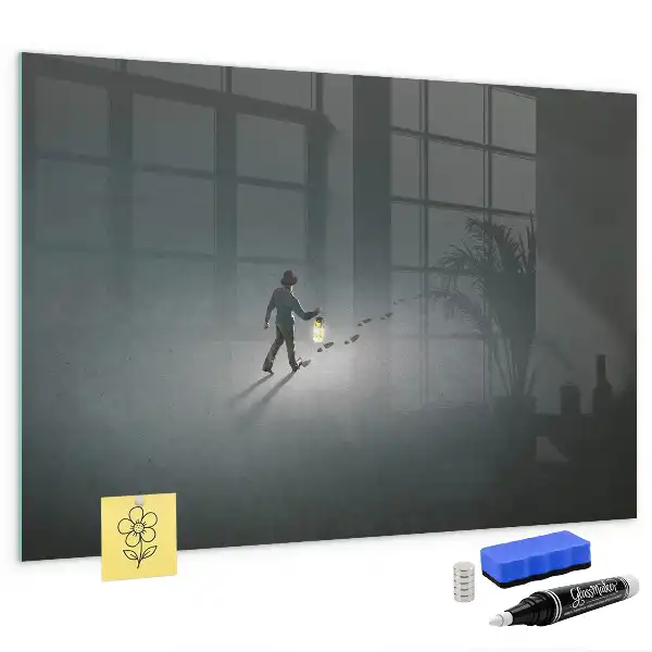 Quadro magnético com caneta e estampa Caminhante na escuridão