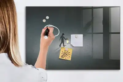 Quadro magnético com caneta e estampa Caminhante na escuridão