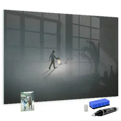 Quadro magnético com caneta e estampa Caminhante na escuridão