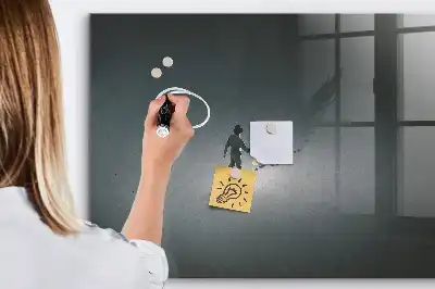 Quadro magnético com caneta e estampa Caminhante na escuridão