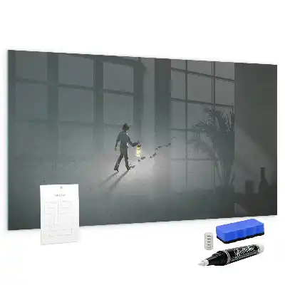Quadro magnético com caneta e estampa Caminhante na escuridão