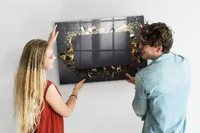 Quadro magnético com caneta e confeti dourado