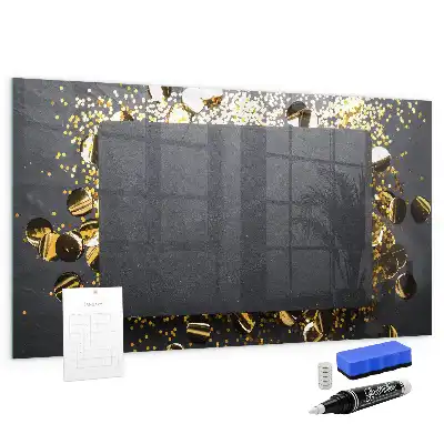 Quadro magnético com caneta e confeti dourado