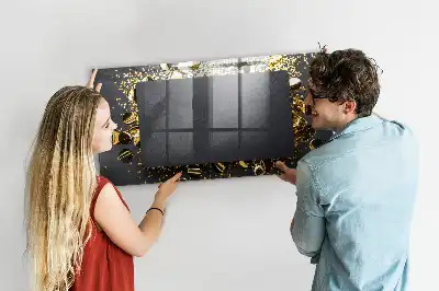 Quadro magnético com caneta e confeti dourado