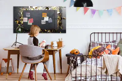 Quadro magnético com caneta e confeti dourado
