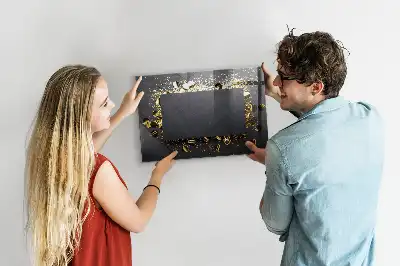 Quadro magnético com caneta e confeti dourado