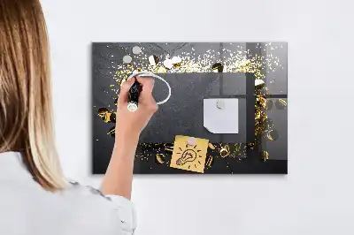 Quadro magnético com caneta e confeti dourado