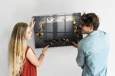 Quadro magnético com caneta e confeti dourado