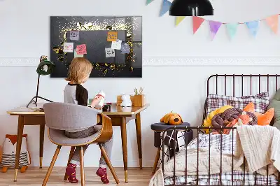 Quadro magnético com caneta e confeti dourado