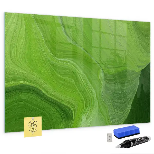 Quadro magnético de apagar a seco estampa ondas modernas