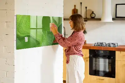 Quadro magnético de apagar a seco estampa ondas modernas