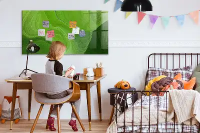 Quadro magnético de apagar a seco estampa ondas modernas