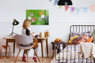Quadro magnético de apagar a seco estampa ondas modernas