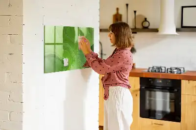 Quadro magnético de apagar a seco estampa ondas modernas