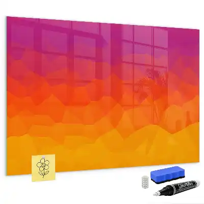 Quadro magnético com caneta estampa nascer do sol