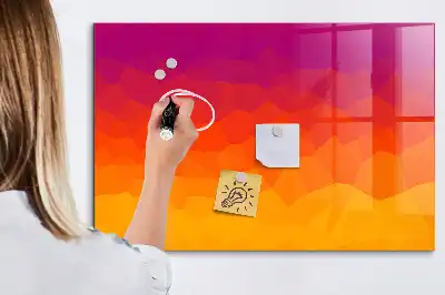 Quadro magnético com caneta estampa nascer do sol