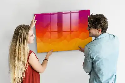 Quadro magnético com caneta estampa nascer do sol