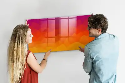 Quadro magnético com caneta estampa nascer do sol
