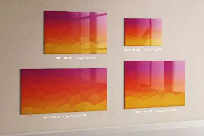 Quadro magnético com caneta estampa nascer do sol