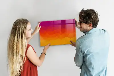 Quadro magnético com caneta estampa nascer do sol
