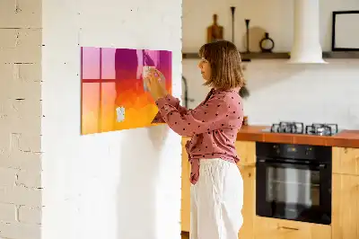 Quadro magnético com caneta estampa nascer do sol