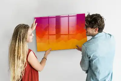 Quadro magnético com caneta estampa nascer do sol