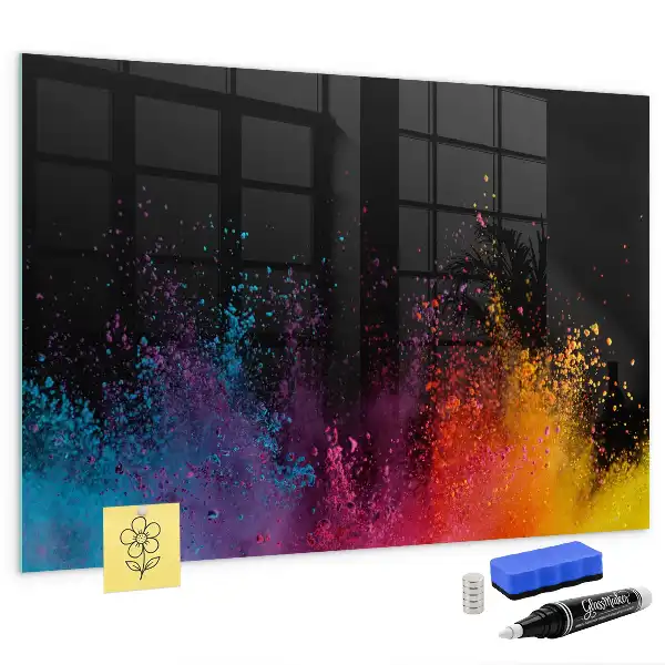 Quadro magnético com caneta modelo explosão de cores